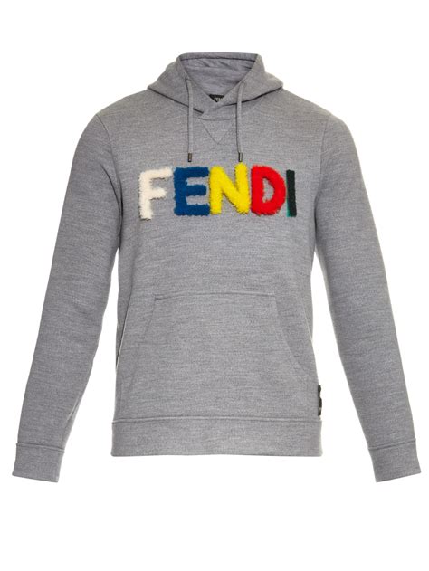 fendi logo stripe sweater men|fendi men's gray pullover hoodie.